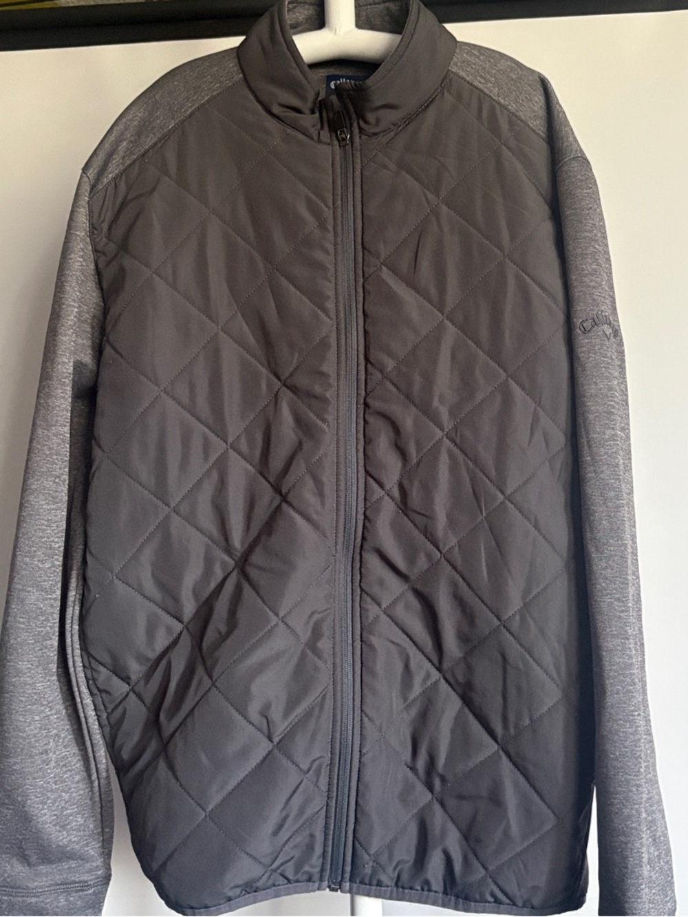 Callaway Quilted Front Jacket with Gray Knit Sleeves